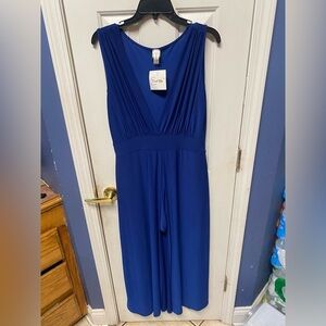 Find Me Plus Romper Dress Royal Blue Short Sleeve V Neck Elegant Size 1X